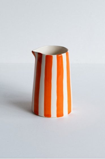 Candy Stripe Creamer in Tangerine