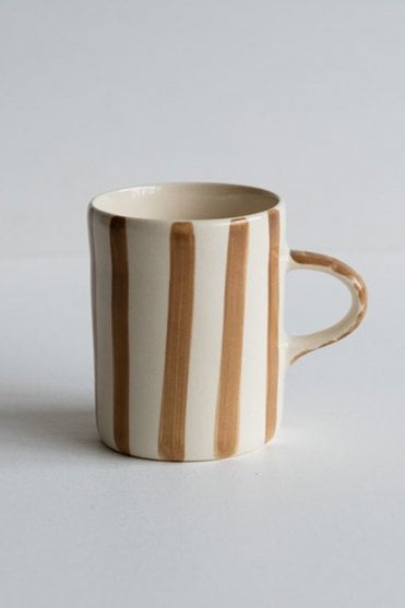 Demi Mug in Latte Candy Stripe