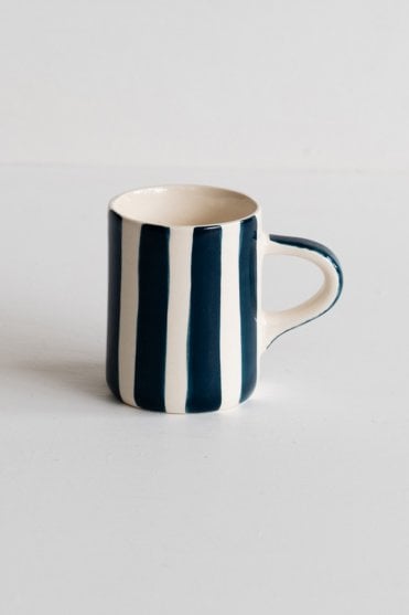 Espresso Cup in Teal Candy Stripe
