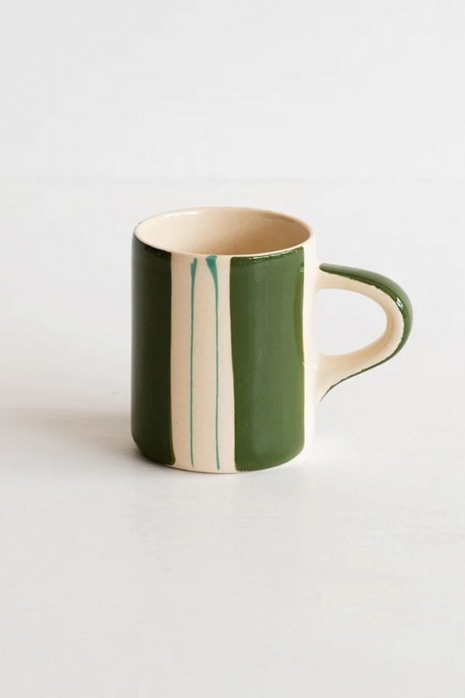 Musango Espresso Cup Twin Stripe in Moss Green