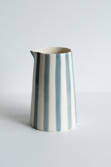 Pitcher in Dove Grey Candy Stripe