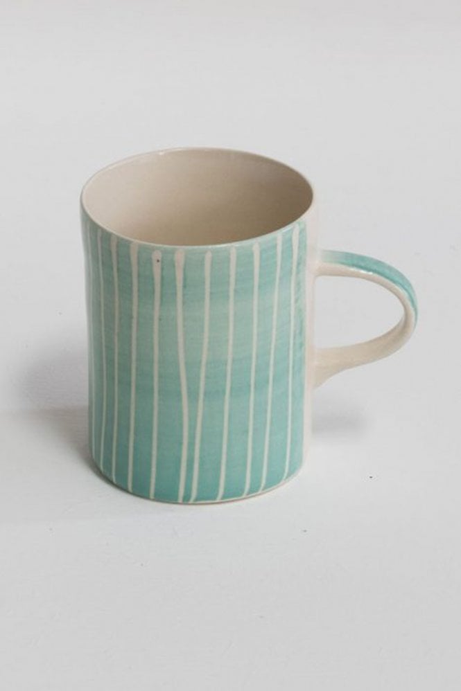 Musango Sgrafitto Stripe Mug in Mint