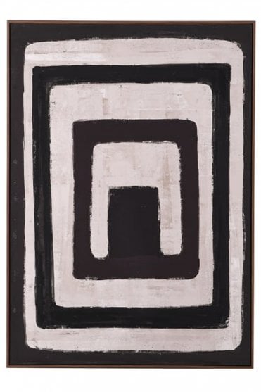 Natural and Black Abstract Canvas