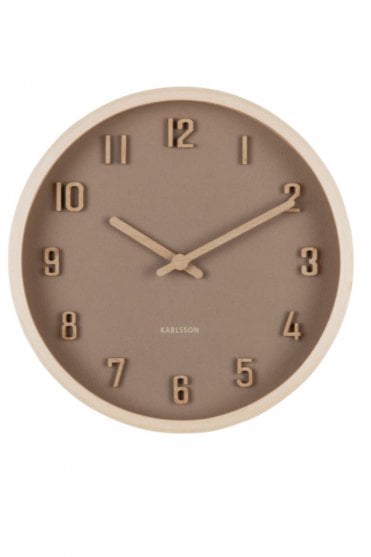 Nervadura Wall Clock in Soft Brown