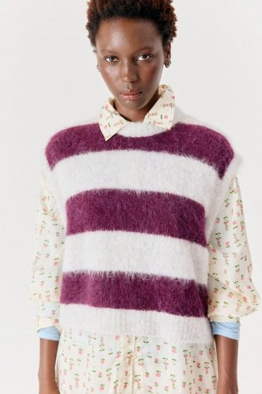 Niby Sweater in Cranberry Stripes