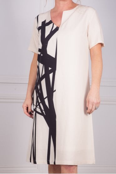 Black/ Ecru Print Dress