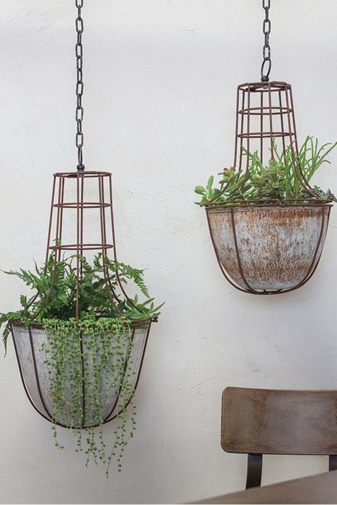 Nkuku Abari Caged Hanging Planter