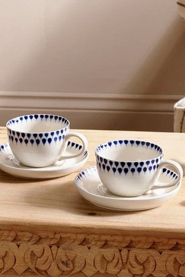 Indigo Drop Cup and Saucer