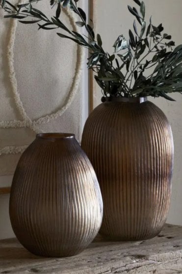 Linsy Ribbed Glass Vase