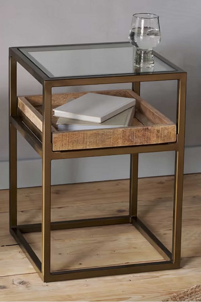 Nkuku Luzon Iron and Mango Side Table