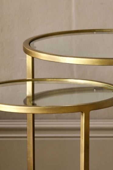 Nakuru Iron and Glass Side Table Set