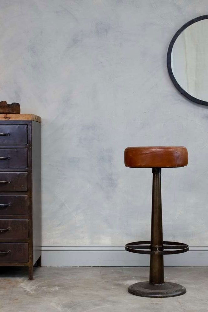 Nkuku Narwana Leather Round Stool