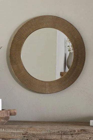 Putali Etched Mirror - Antique Brass