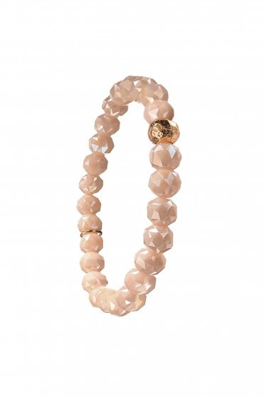 Opaque Facetted Crystal Bracelet in Natural