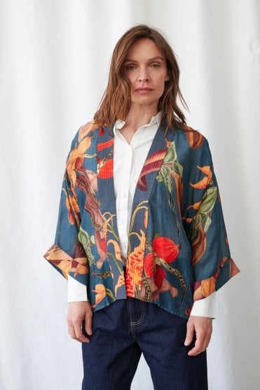 Orchid Teal Kimono