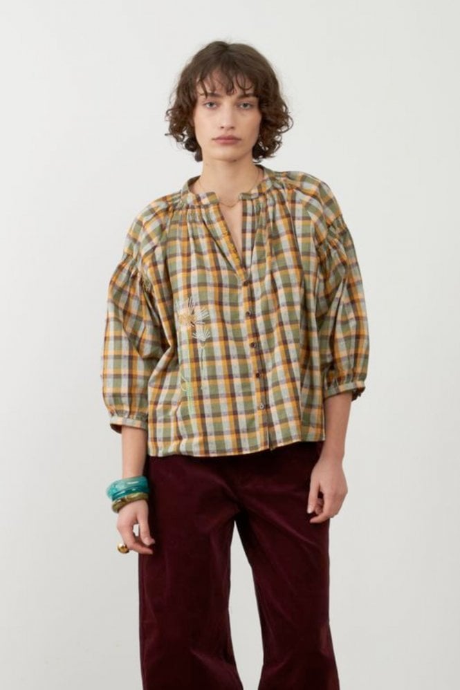 Orfeo Daniele Blouse in Carreaux Choco
