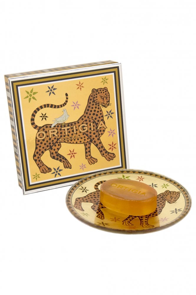 Ortigia Ambra Nera Glass Plate & Soap