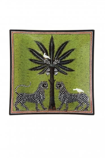 Glass Plate Mosaico Green