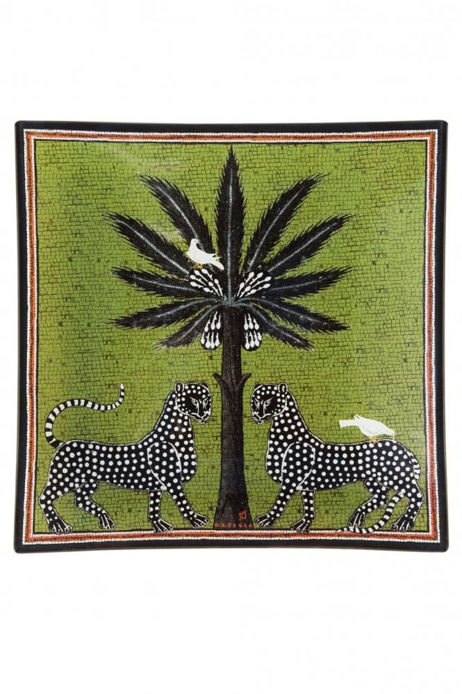 Ortigia  Glass Plate Mosaico Green