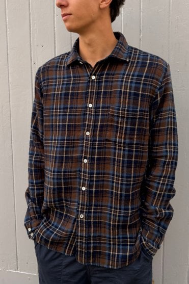 Paul Shirt in Brown and Blue