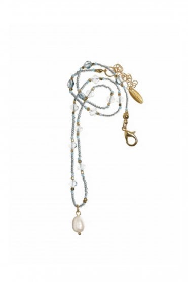 Pearl Drop in Grey Aura & Gold
