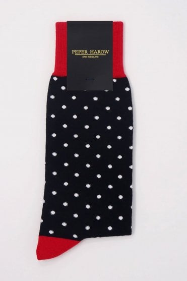 Black Pin Polka Men's Socks