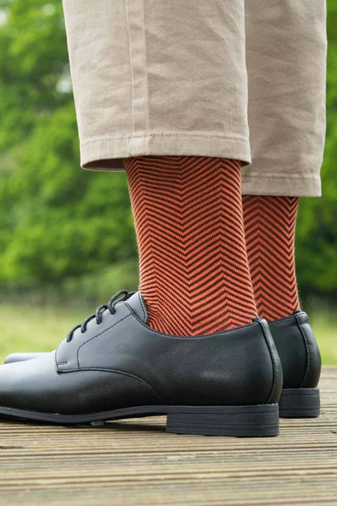 Peper Harow Lux Taylor Mens Socks in Orange