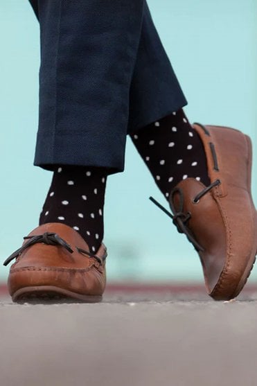 Pin Stripe Mens Socks - Black