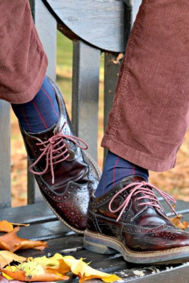 Pin Stripe Premium Mens Cotton Socks in Navy