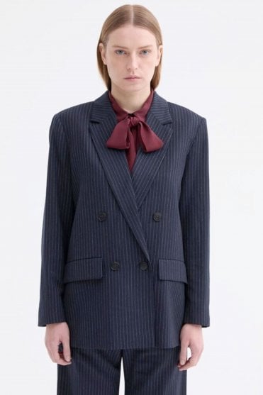 Pinstripe D/Breasted Blazer