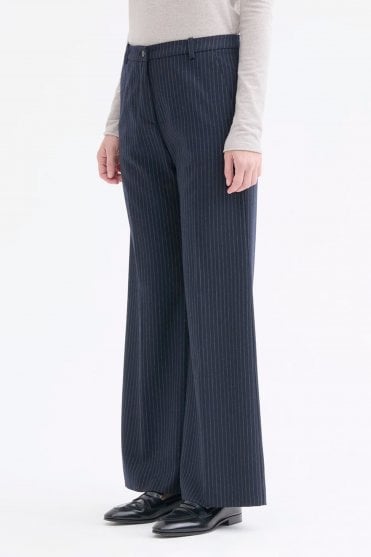 Pinstripe Wide Leg Trousers