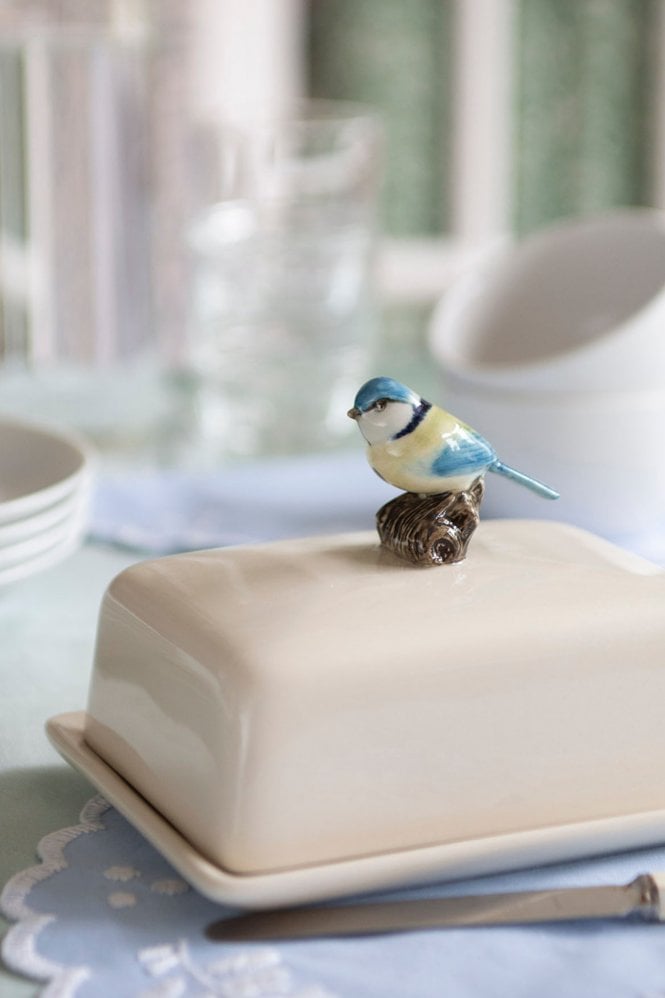 Quail Blue Tit Butter Dish