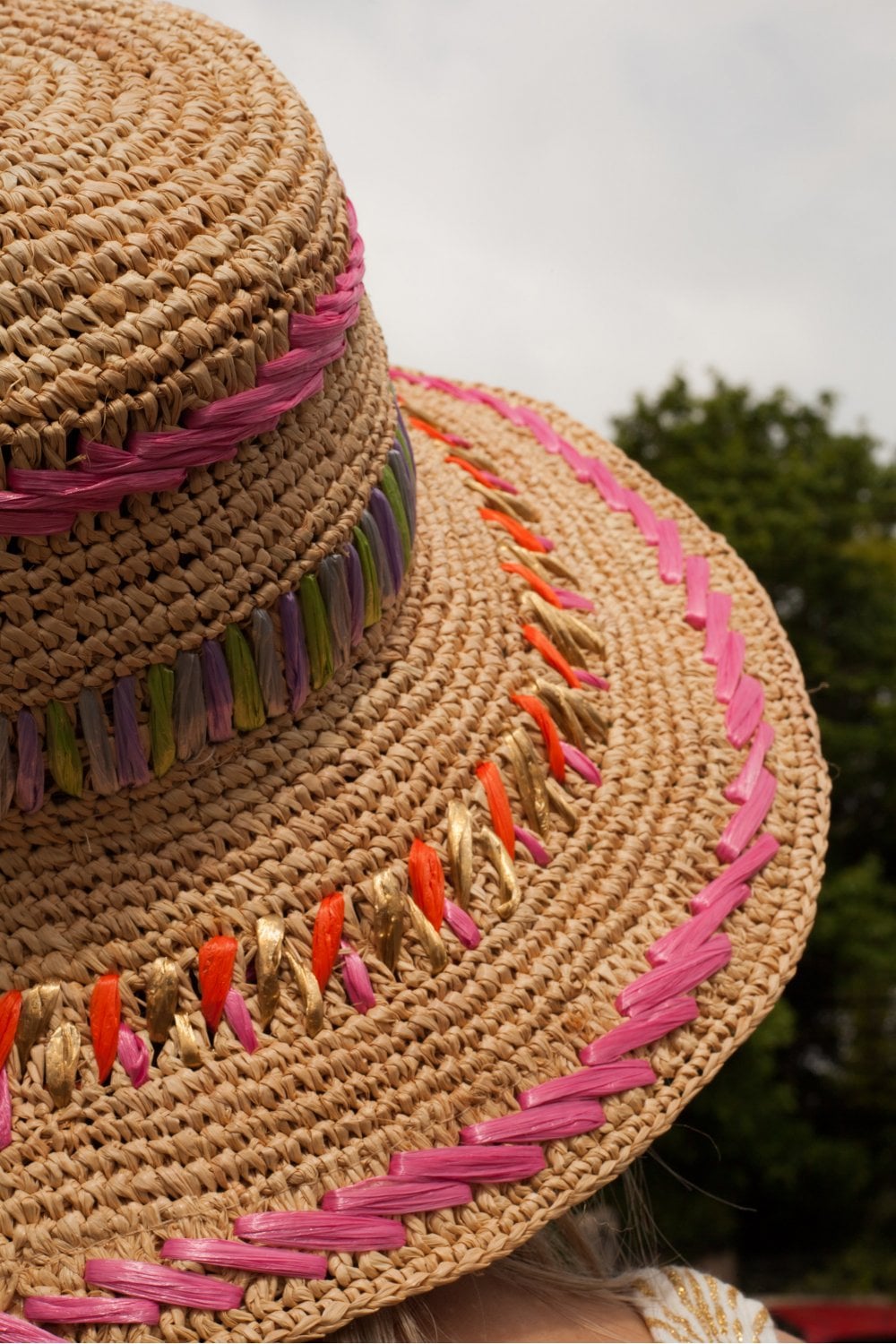 Raffaello Bettini Made in Italy Mustard Raffia Crochet Sun Hat 100% Paper Rafaella | Accessories | Raffaello Bettini Made In Italy  main image 2