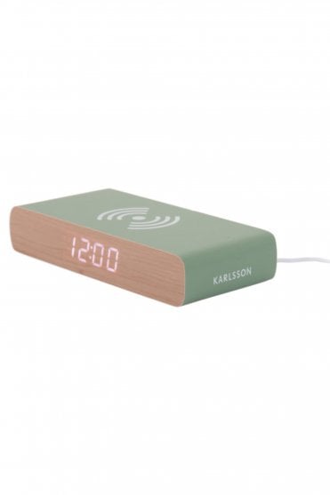 Retro Flat LED Clock in Jungle Green