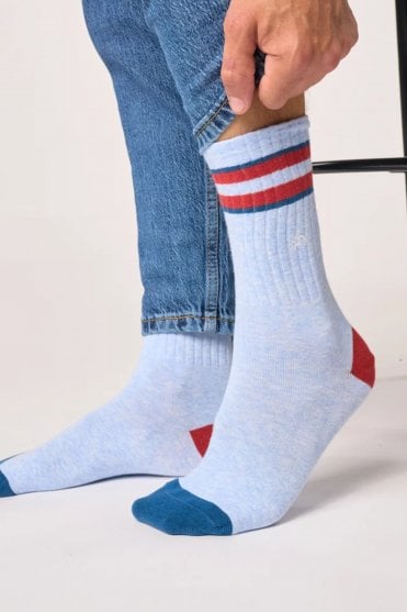 Retro in Light Blue Red Striped