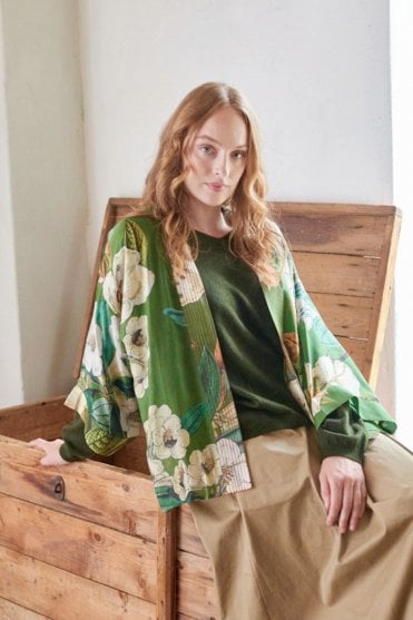 Rhodoleia Green Kimono