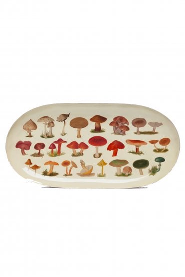 Funghi Enamel Oval Tray