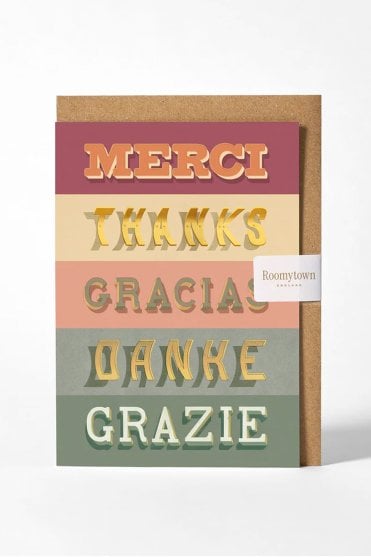 Merci Thanks Gracias Greeting Card