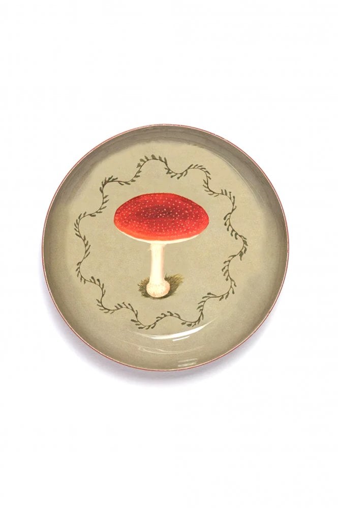 Roomytown Mushroom Round Enamel Tray