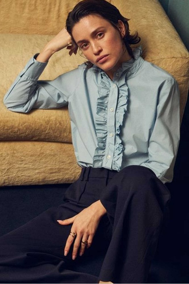 Rosso35 Frill Shirt in Blue