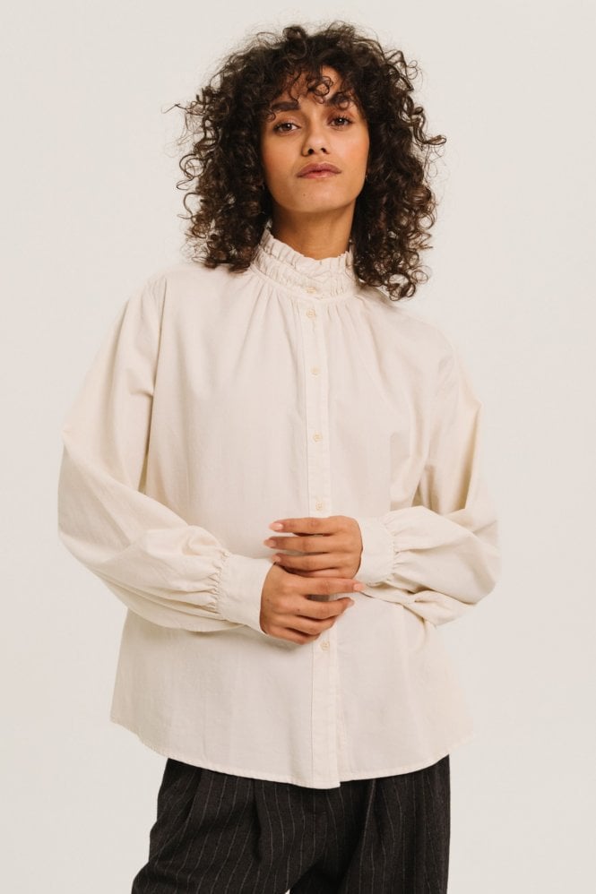 Sacre Coeur Soline Velvet Blouse in Ecru