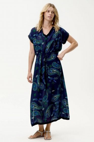 Sammi Viscose Dress in Hanalei Bay Navy Paisley