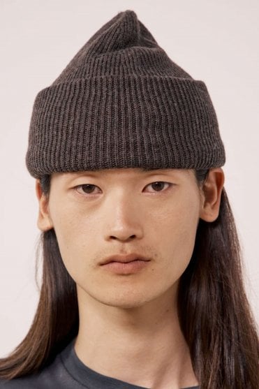 Seamless Knitted Beanie in Brown