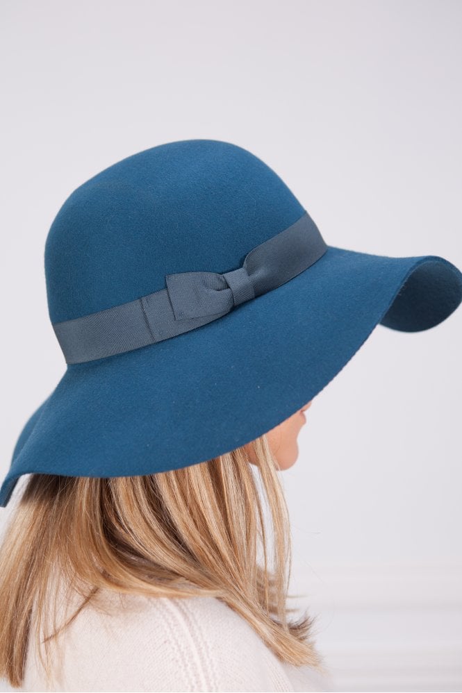 Seeberger Felt Floppy with Ribbon Trim in Jade