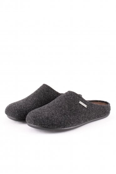 Jon Wool Slipper in Black