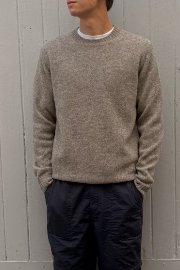 Shetland Knitted Pullover in Mushroom