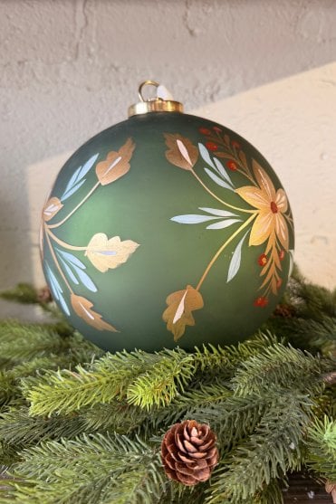 Small Sage Hand Painted Bauble