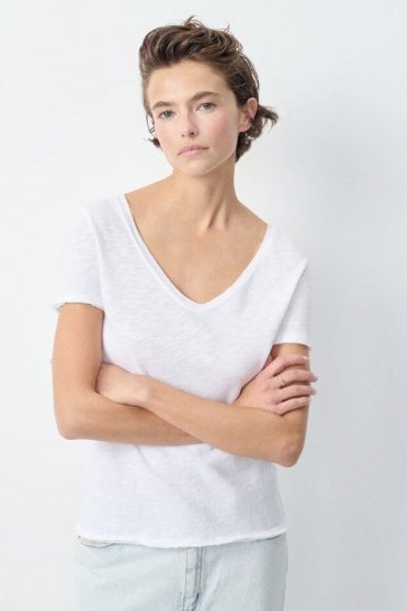 Sonoma Short Sleeved Vee in White