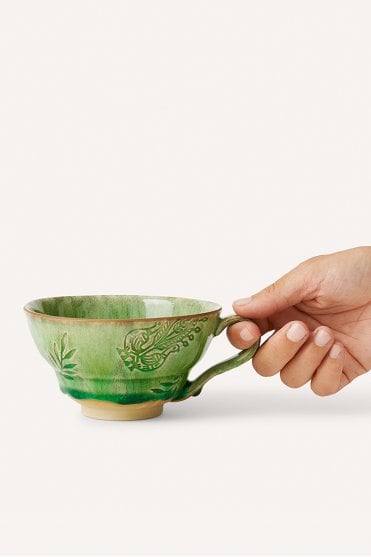 Cup with Handle in Seaweed