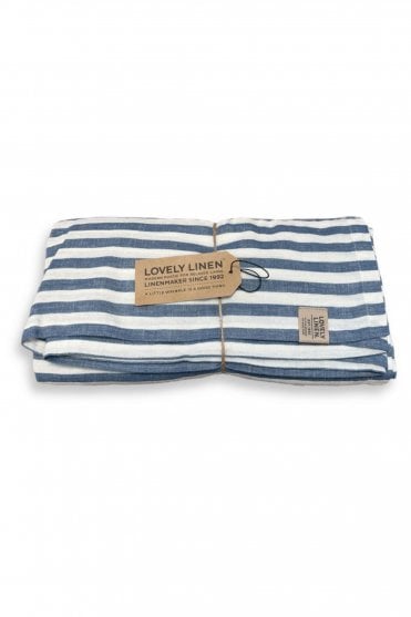 Stripe Denim Blue Tablecloth 145 x 300 cms